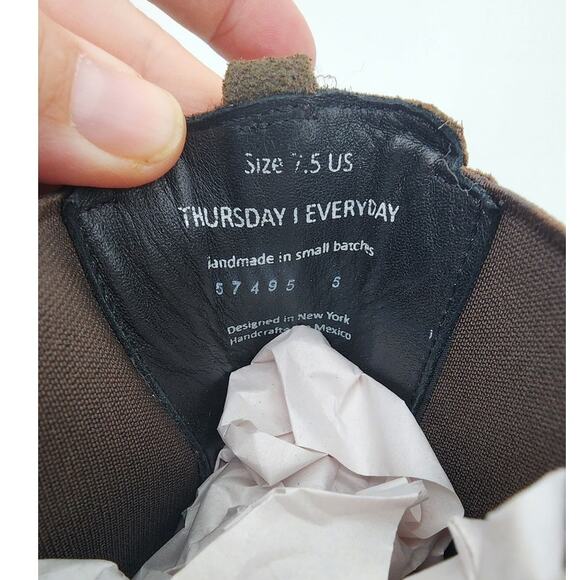 Thursday Boot Company Duchess Boot In Dark Olive Suede Size 7.5 - Picture 13 of 13